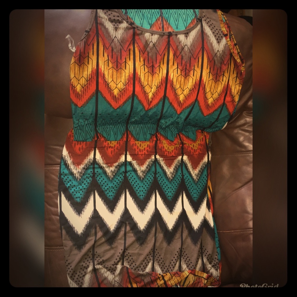 Tribal pattern tank dress